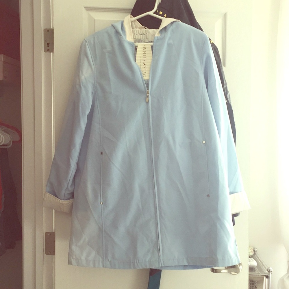 White stag blue coat